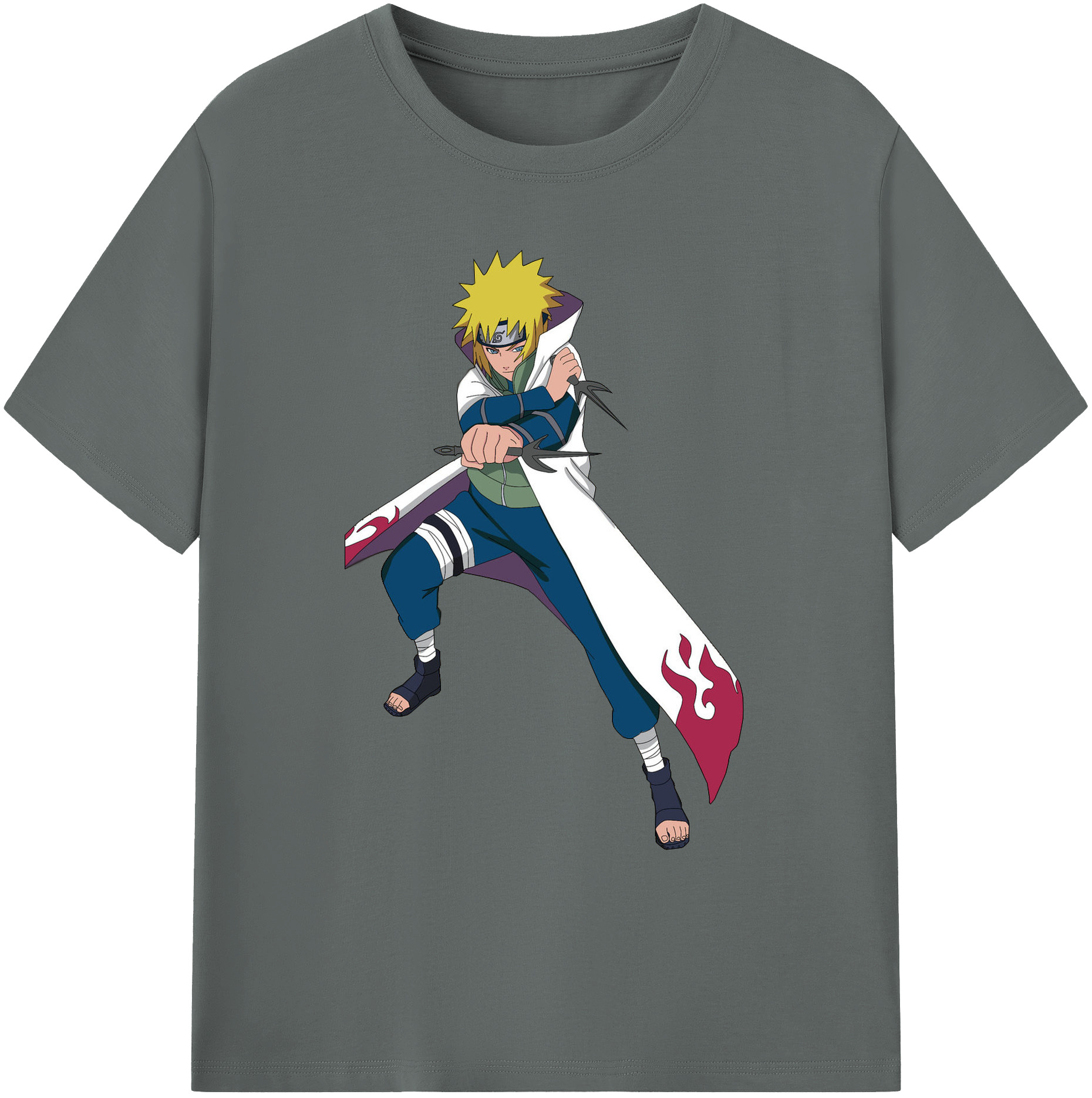 （画像用） NARUTO -ナルト- 波風 ミナト Namikaze Minato 綿100％ メンズ半袖Tシャツ｜肌触りやわらか＆通気性